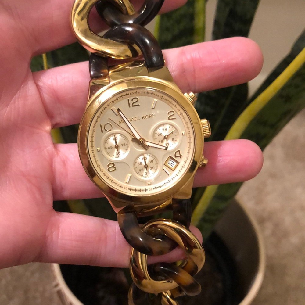 Michael Kors Gold Tortoise Watch